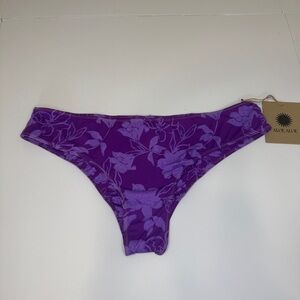 Aloe Aloe The Hipster Bikini Bottoms – Lanai Floral Purple Print, Size M & XL